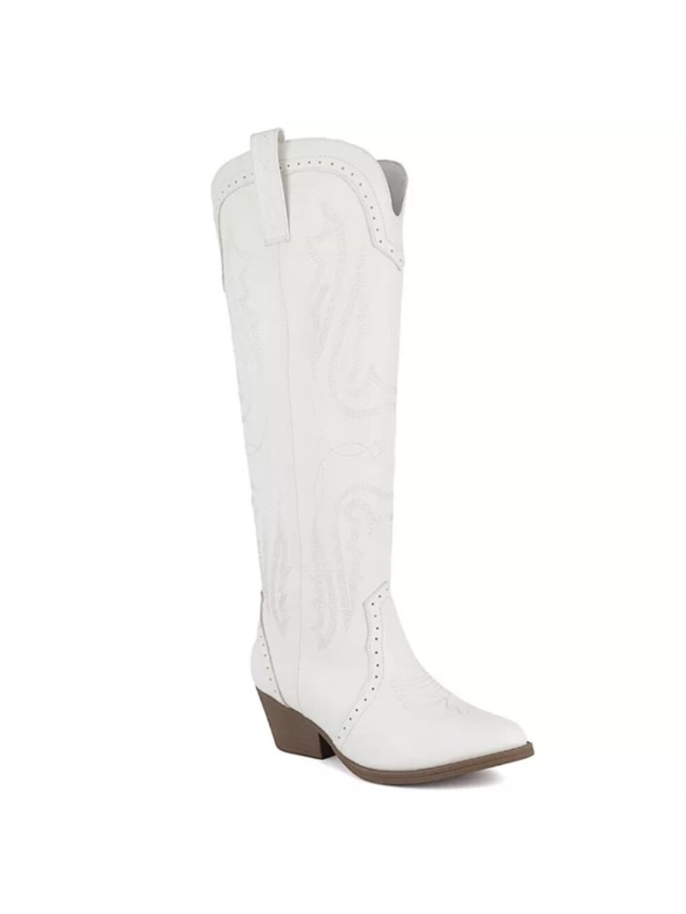 Sugar Tall Tam Western Cowboy Boots White Tumbled Women's - 7.5M